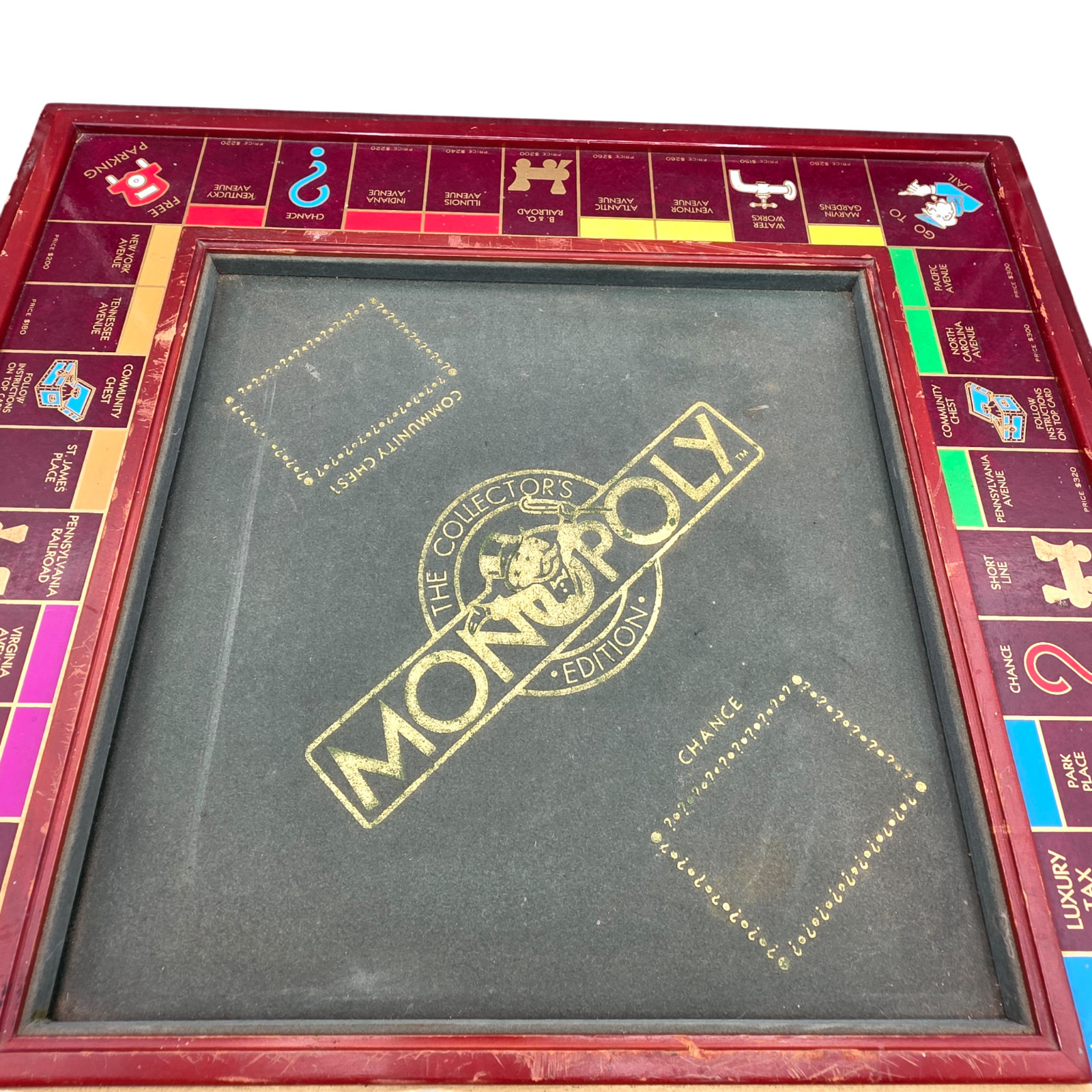 1991 Franklin Mint Monopoly Collector’s Edition Wooden Game Board Only 21″ Rare