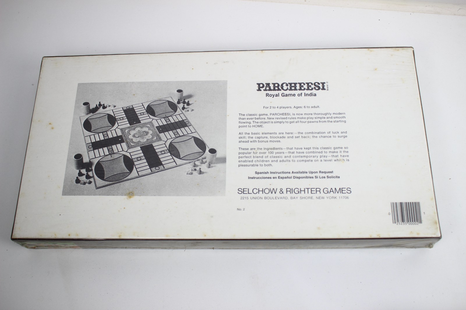 Selchow & Righter 1982: PARCHEESI Deluxe Edition Royal Game of India SEALED No.2