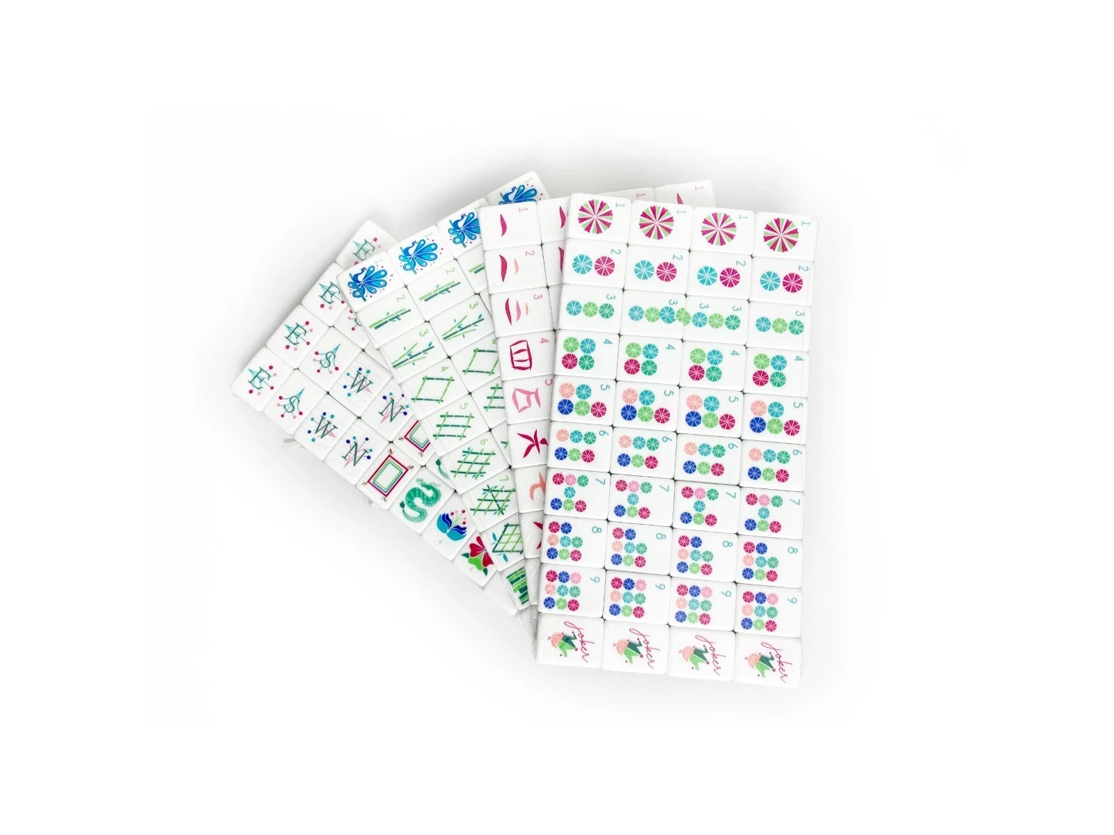 NEW! Vibrant Layered Mahjong Tiles – American Set 160 Tiles – Hot Pink Magenta