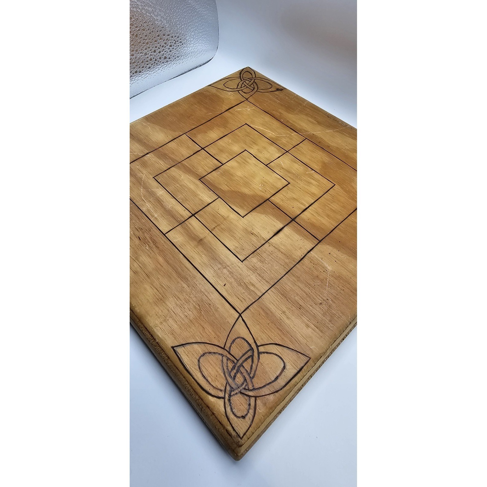 Nine Men’s Morris Strategy Game Ancient Rome Board Handcarved Wood Vintage 10×10