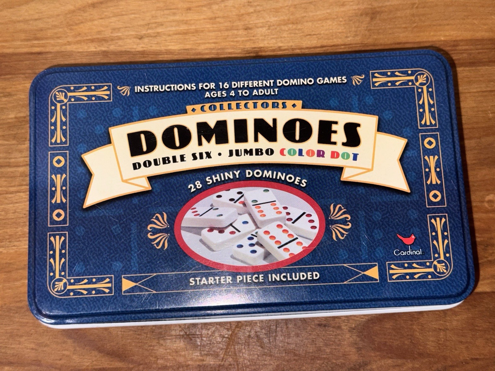 Collectors Dominoes, Double Six, Jumbo Color Dot, Age 4+, 16 Games-Starter Piece