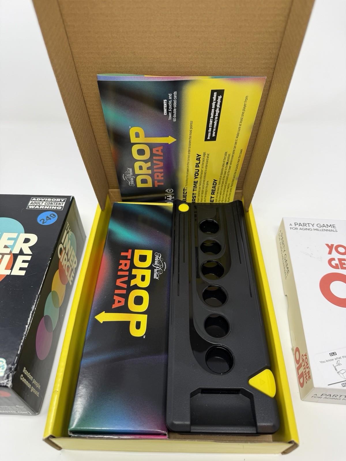 5 Adult Party Board Games (14-18+) Last Word, Drop Trivia, Etc. 2-3+ Players