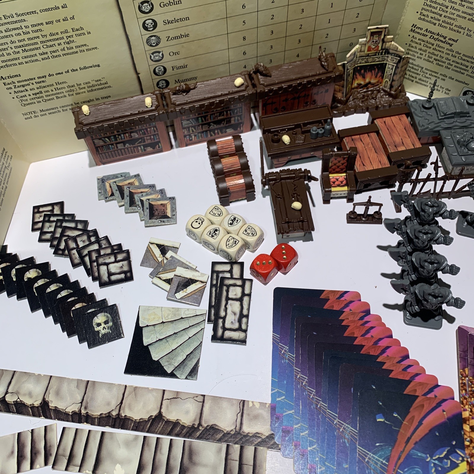 MB Hero Quest Board Game 1989-1990 + Kellar’s Keep Near Complete
