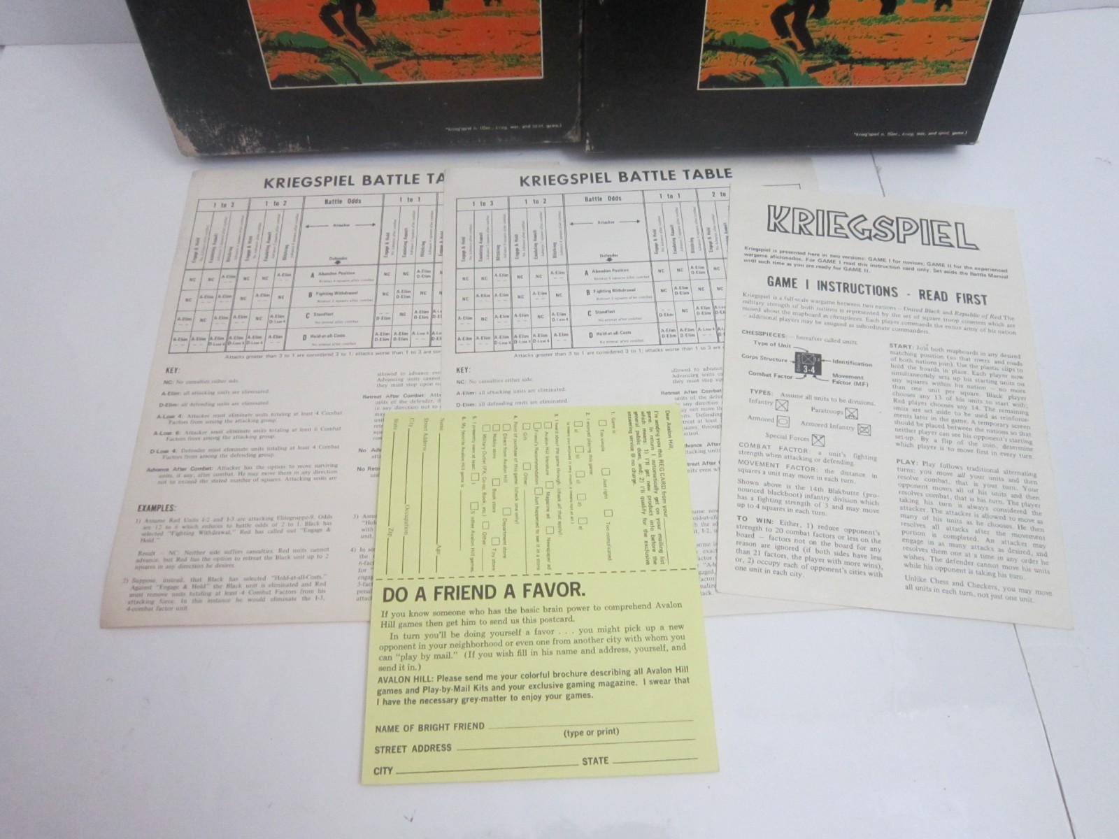 Lot 5 Avalon Hill Games Victory Pacific Luftwaffe Bismarck War At Sea Kriegspiel