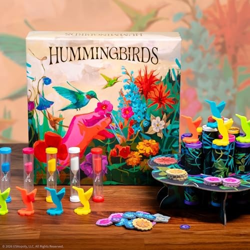 Hummingbirds Board Game, A Real-Time, Push Your Luck Dexterity Party Game,