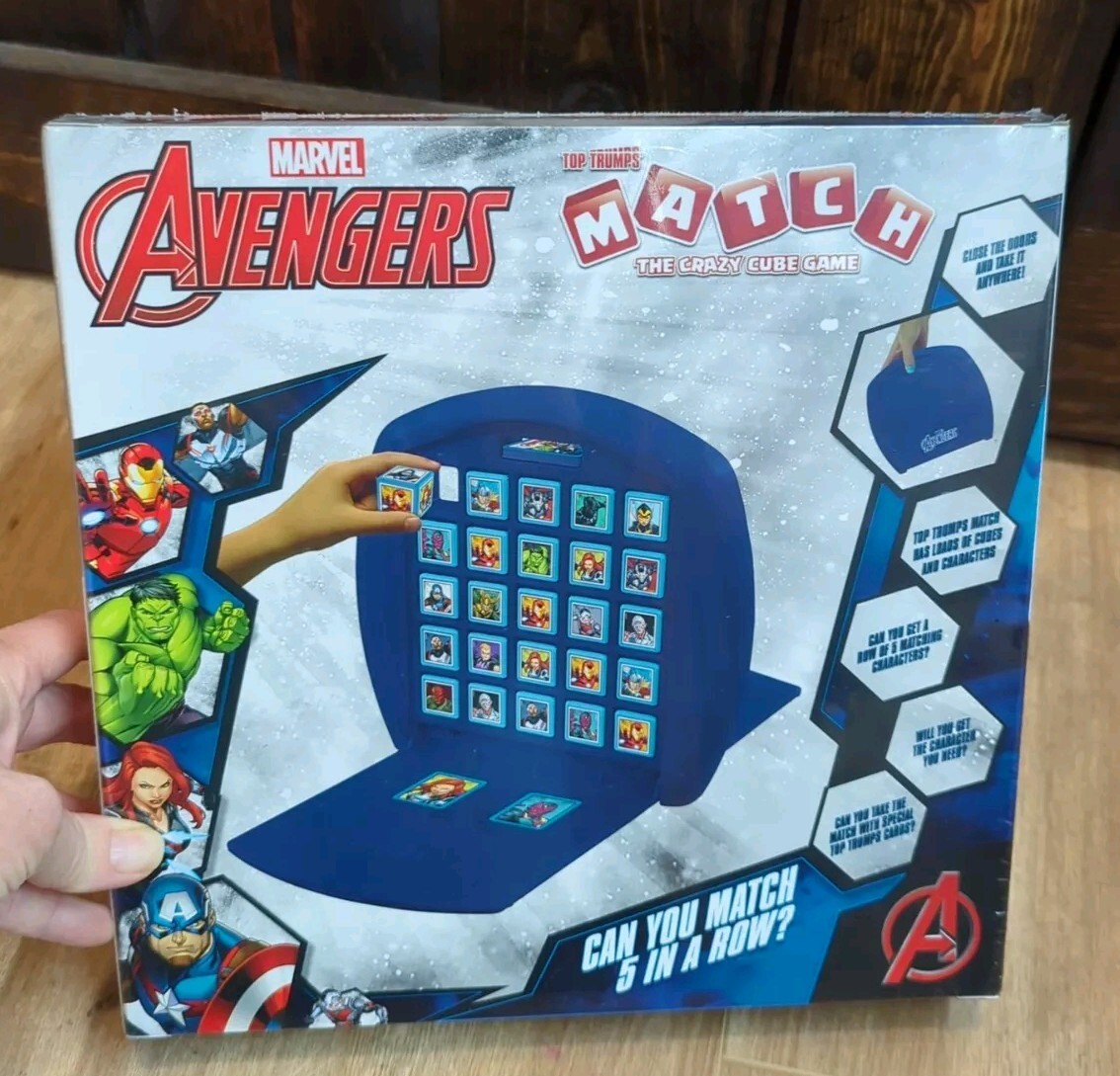 Marvel Avengers Top Trumps Match – The Crazy 5 in a Row Cube Game New
