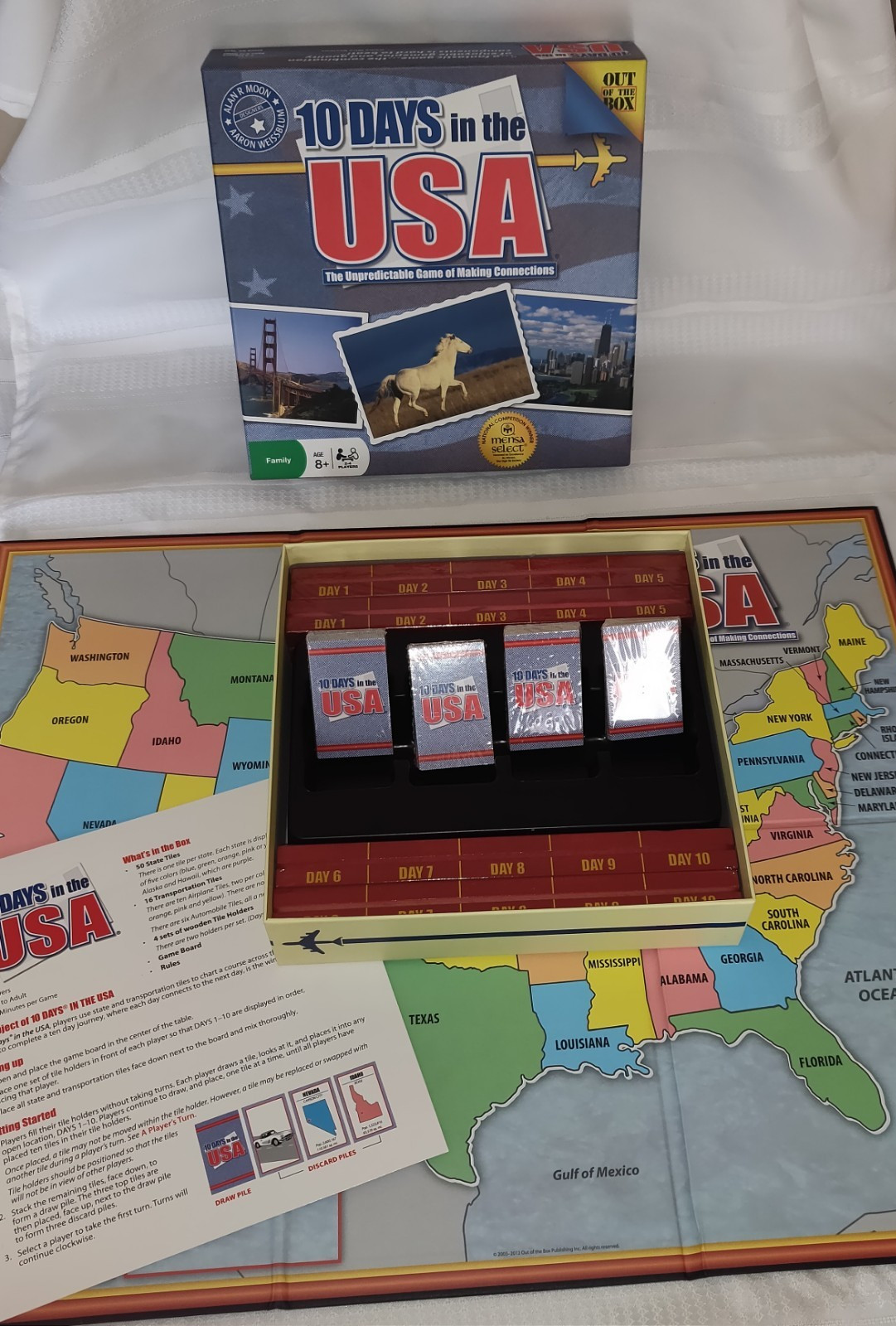 10 Days In The USA Board Game MENSA Family 2-4 Players NEW Traveling Ages 8+