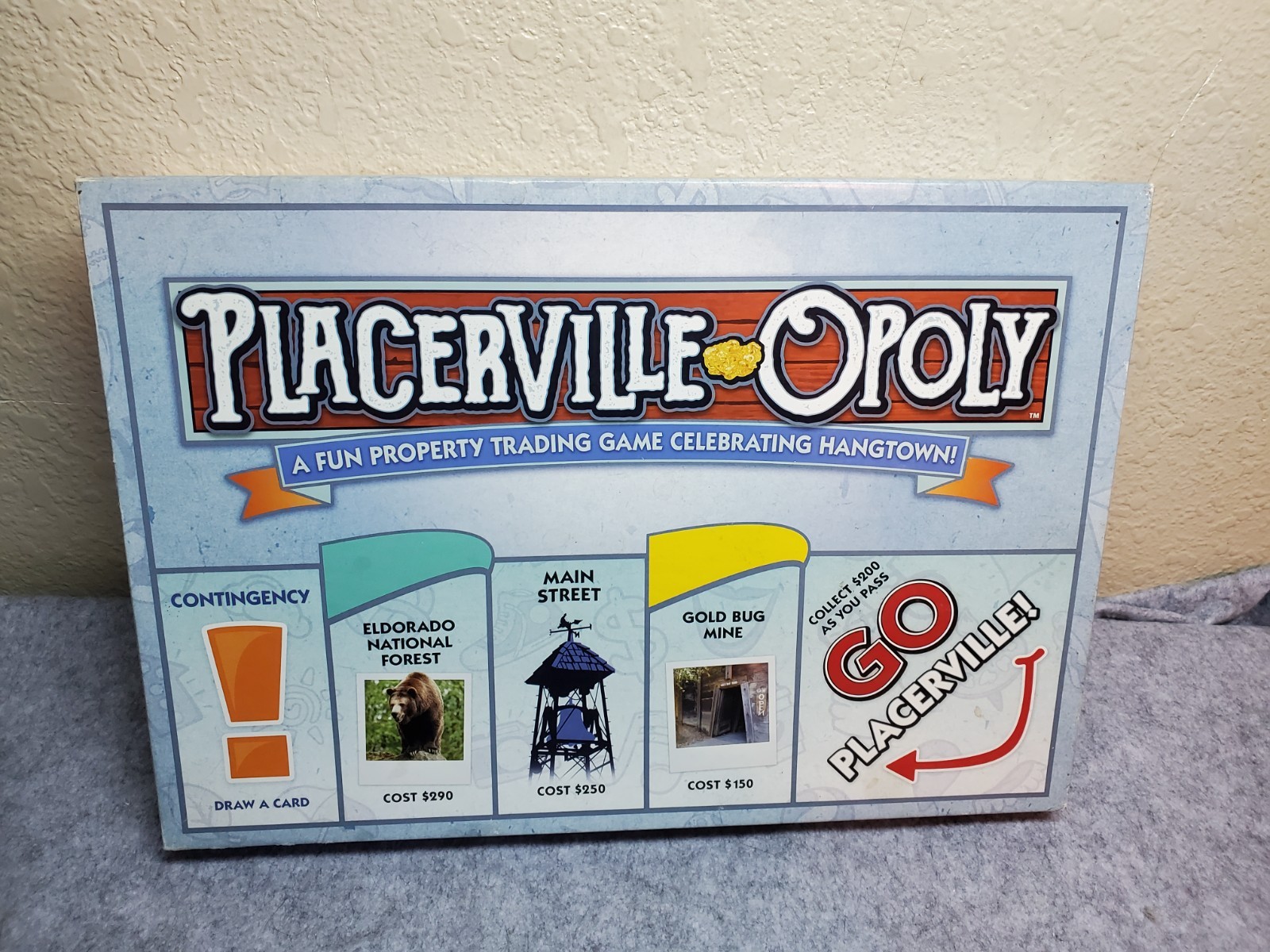 Placerville Opoly Board Game Celebrating Hangtown Late For The Sky, New in Open