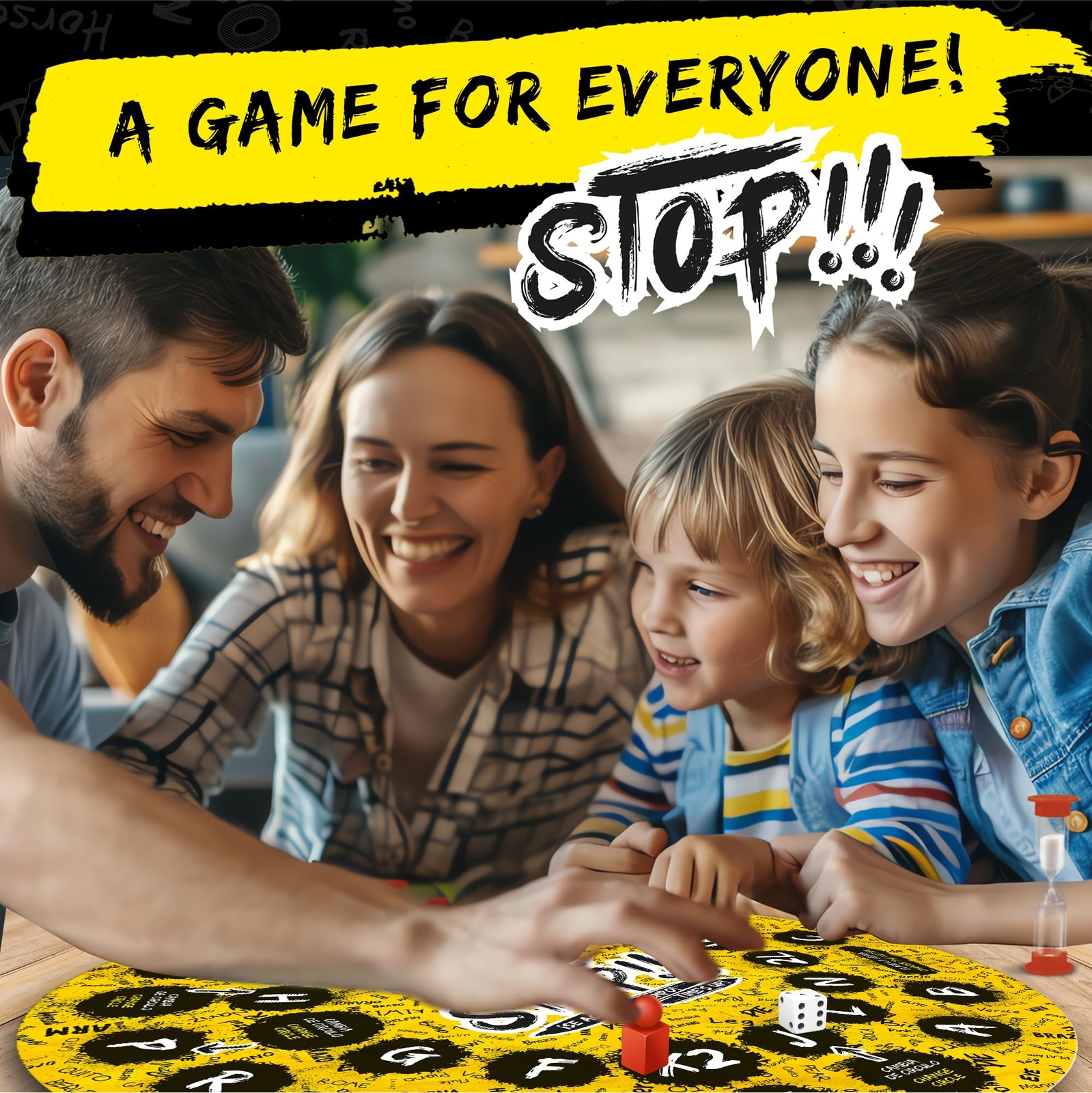 Stop Board Game for Family and Friends Includes Game Board Folders Pencils No…