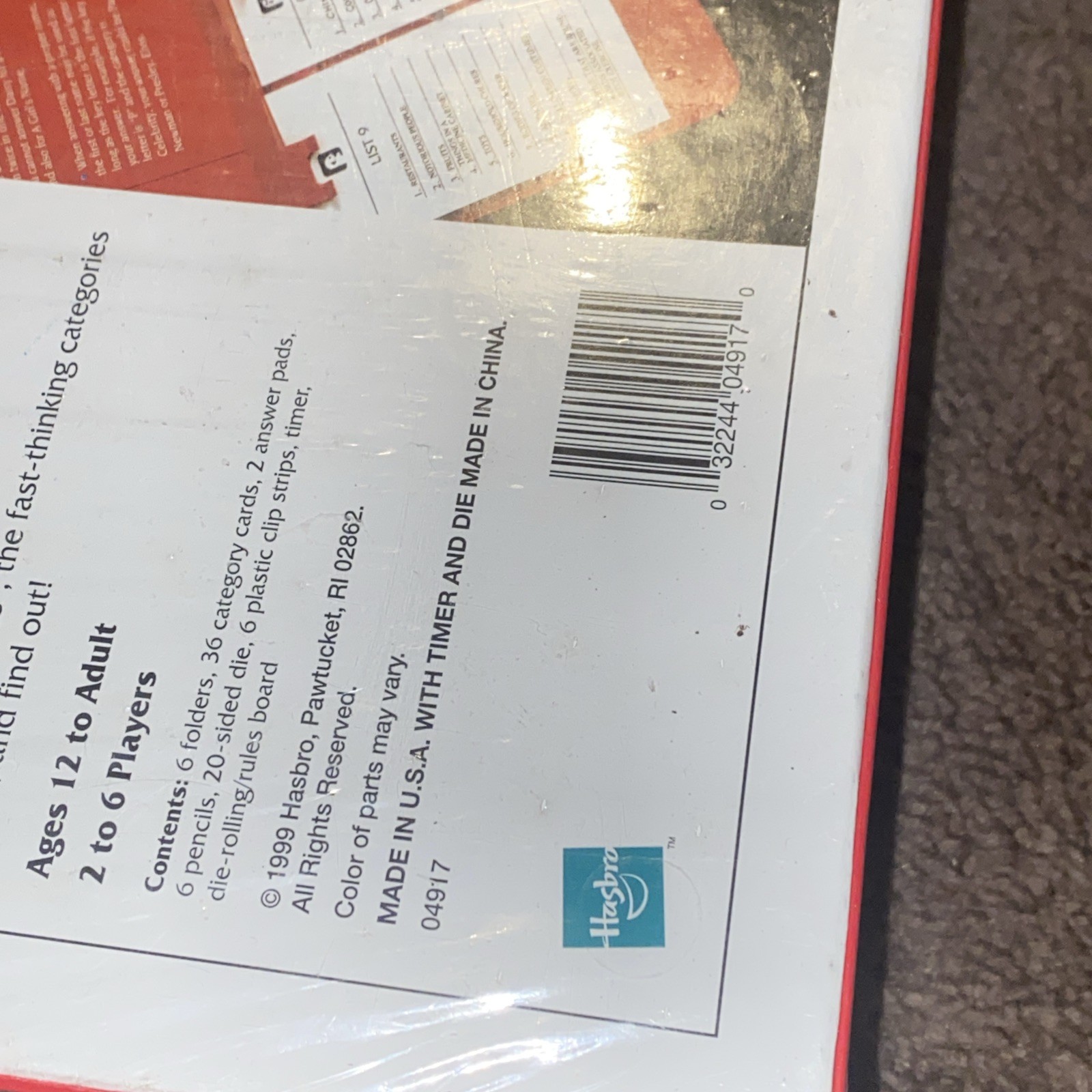 The Game Of Scattergories New Board Game Sealed 1988 Milton Bradley USA 4917 NIB