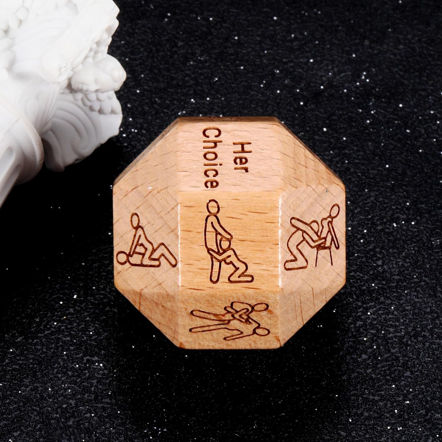 Sex Dice Game for Couples Adults 18 Sided Wood Anniversary