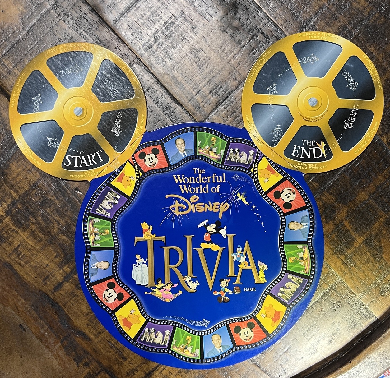 The Wonderful World Of Disney Trivia Board Game Vtg Film Tin Missing Red Token