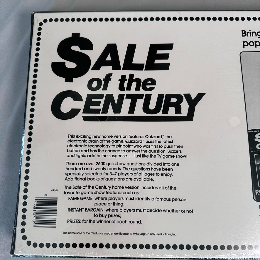 Sale of the Century TV Game Show Quizboard 1986 Vintage Board Game Quizzer