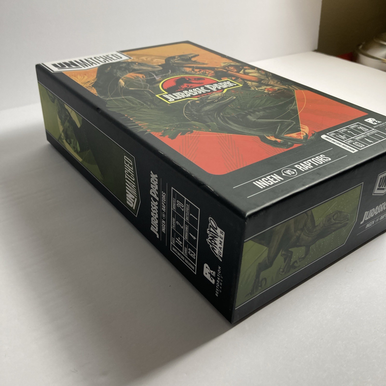 Unmatched Jurassic Park Ingen Vs Raptors Board Game Mondo/Restoration games READ