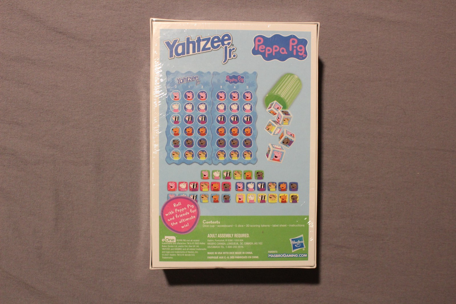 Yahtzee Jr. Peppa Pig Edition Board Game Made In USA w/ Dice made in China