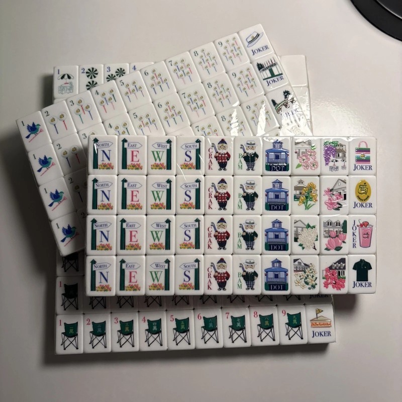 2026 Luxury Green Golf Masters American Version Acrylic Mahjong Set & Tiles