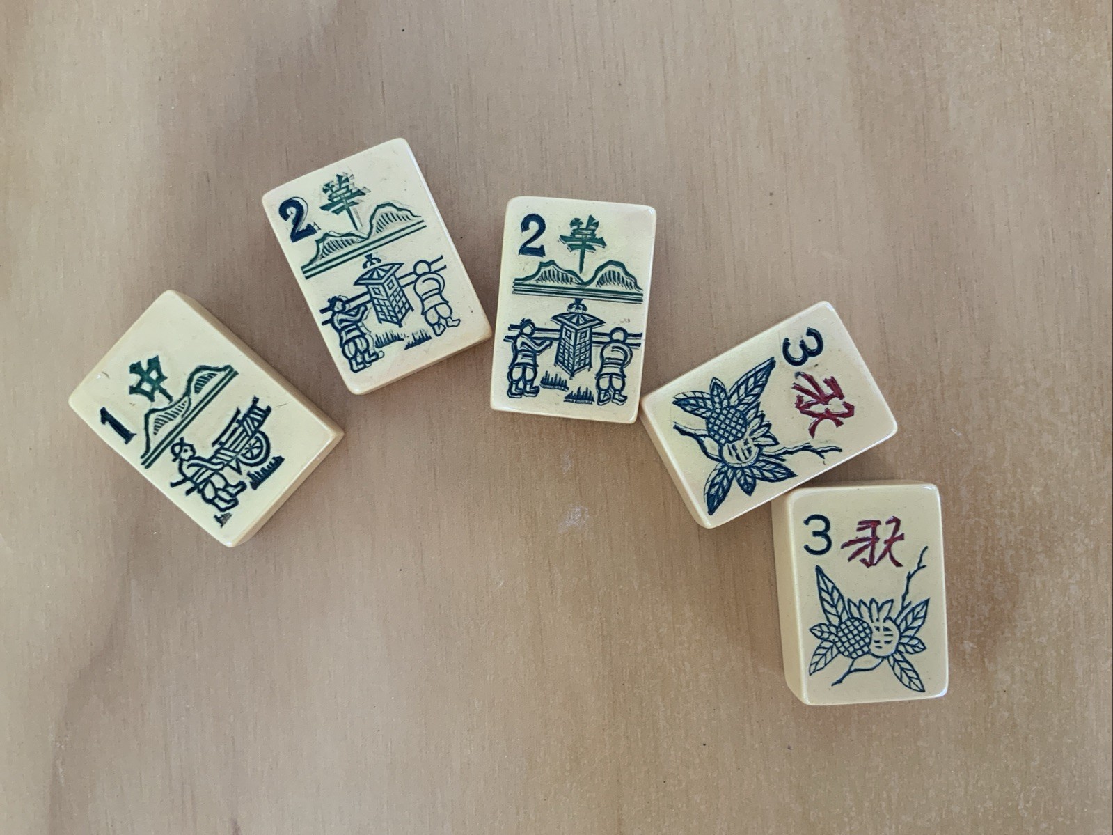 mahjong tiles Flowers