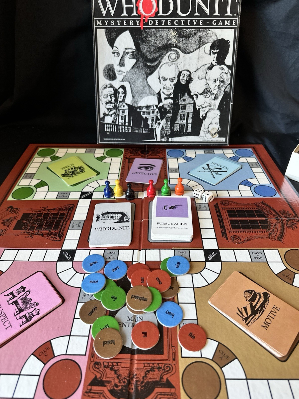 Selchow & Righter WhoDunit Mystery Board Game 1985 Vintage No. 80 Complete