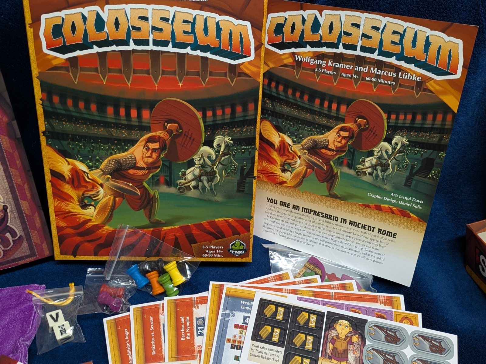 TMG Colosseum Board Game Deluxe Emperor’s Edition Metal Coins NEW with Sleeve