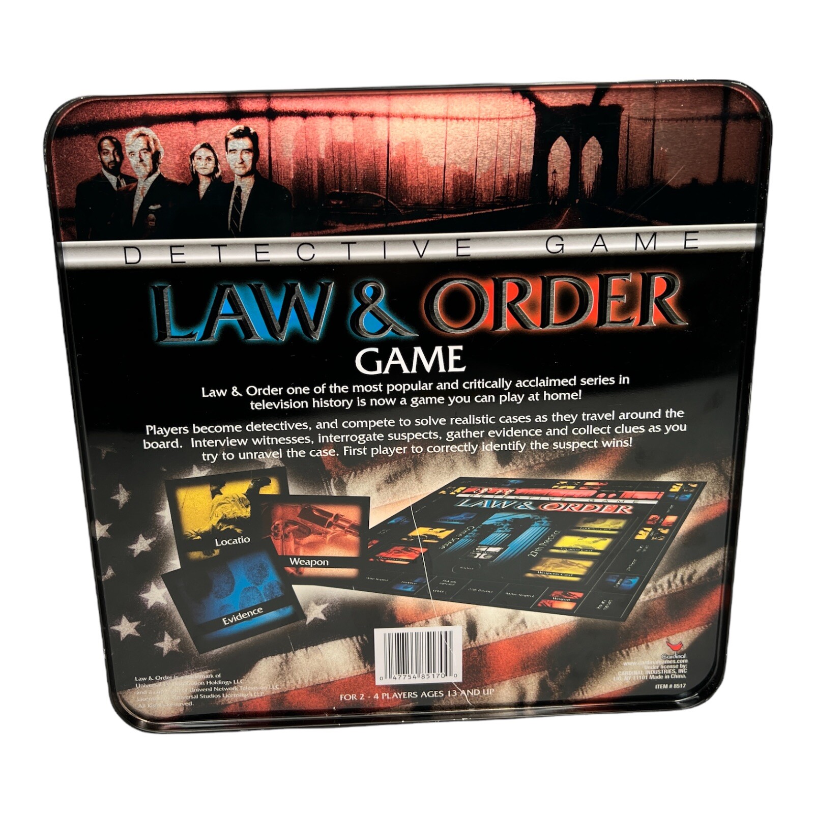 Law & Order Detective Game In Tin Box – EUC – COMPLETE – Cardinal