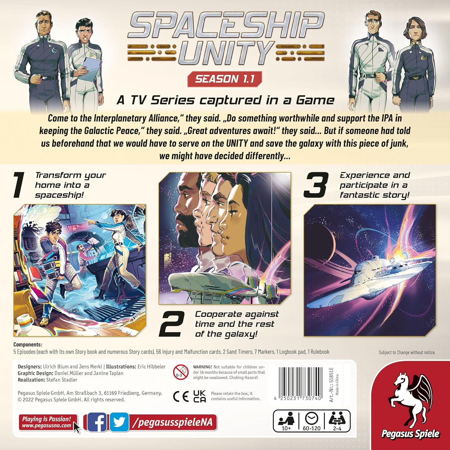Spaceship Unity – Board Game by – 2-4 Players – 60-120 Minutes of Gameplay – Ga