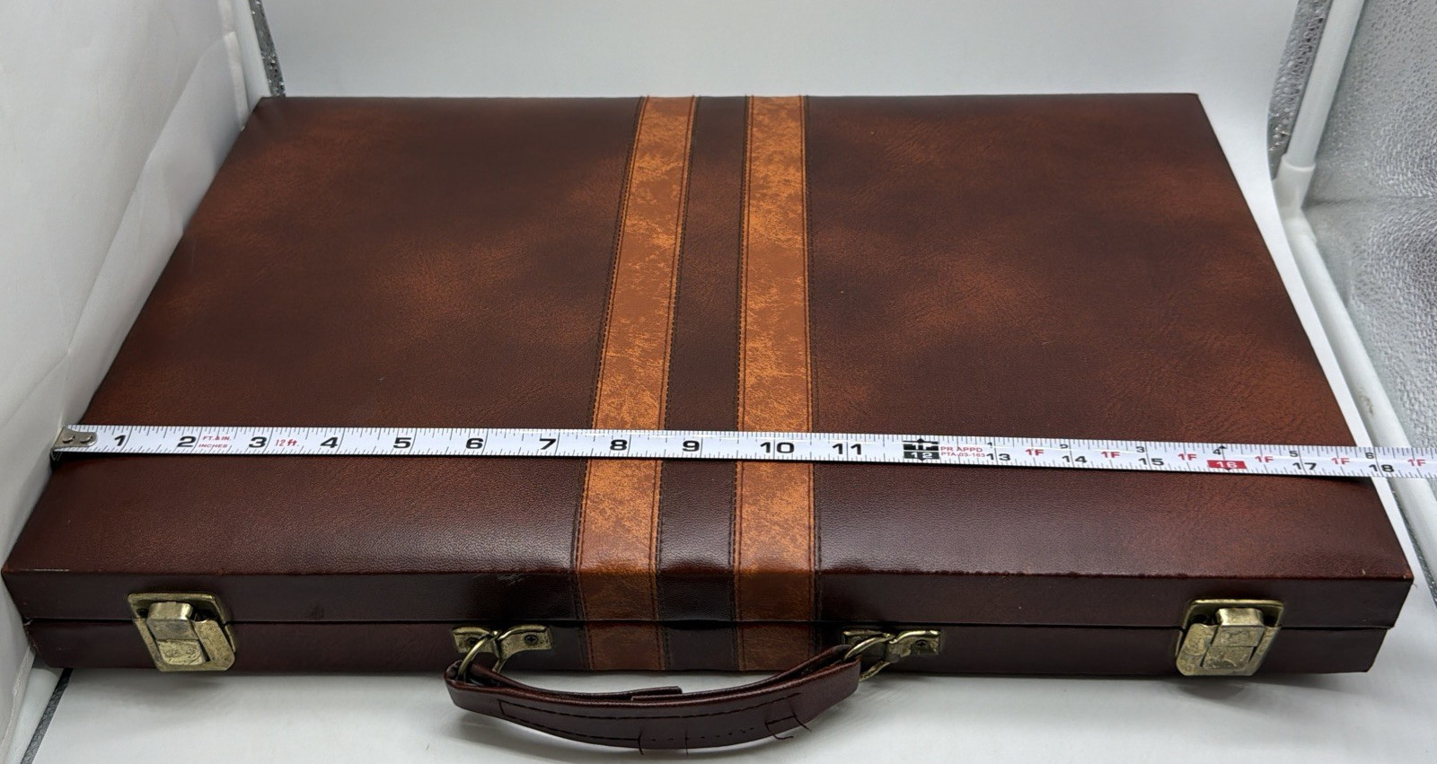 Vtg Pierre Cardin Backgammon Set Brown Swirl & Cream Pieces 1 3/8” Complete