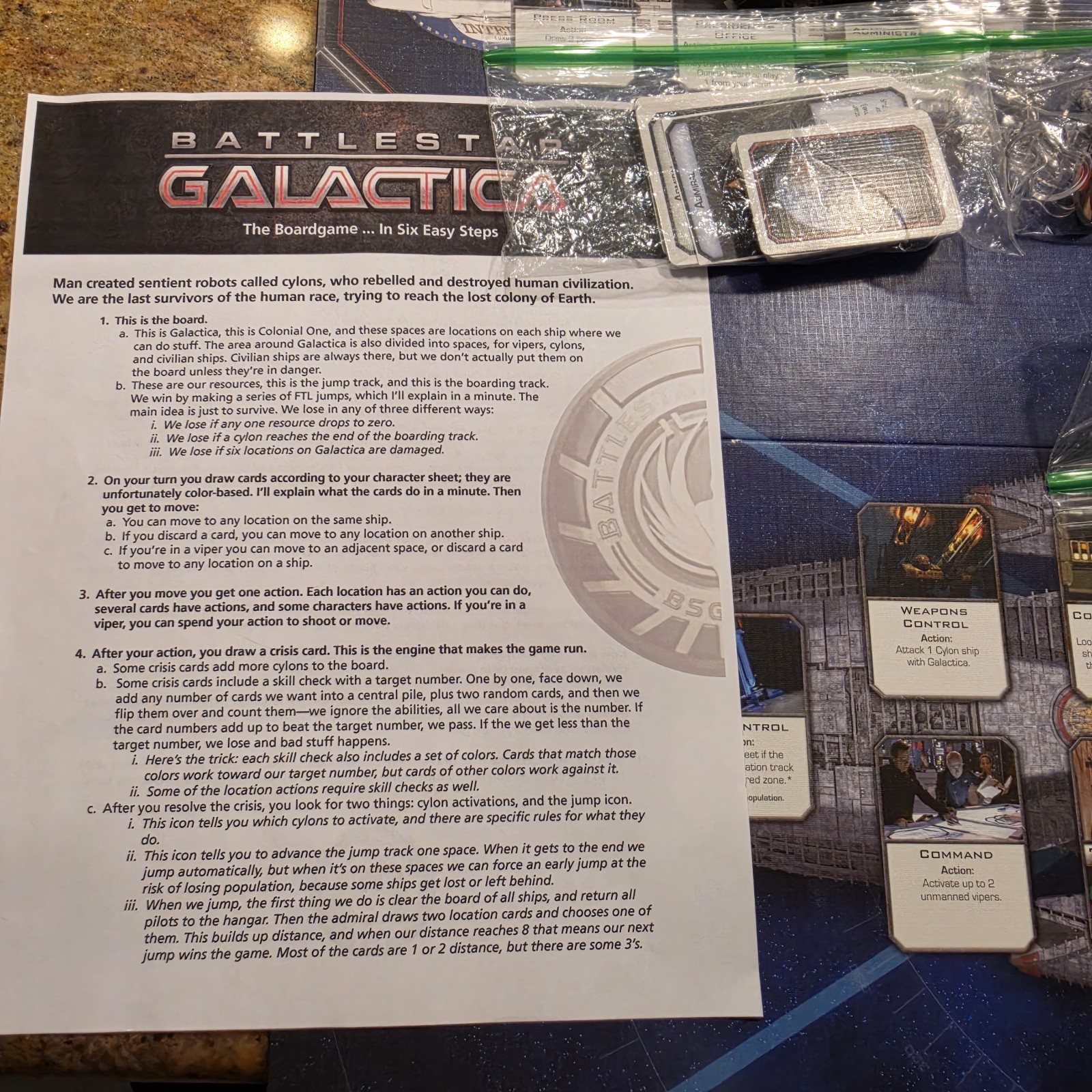 Battlestar Galactica: The Board Game Partial Pegasus Expansion Pack & Some Base