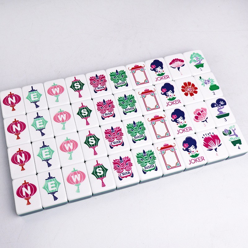 NEW! Vibrant Layered Mahjong Tiles – Full American Set 160Tiles – Green acrylic