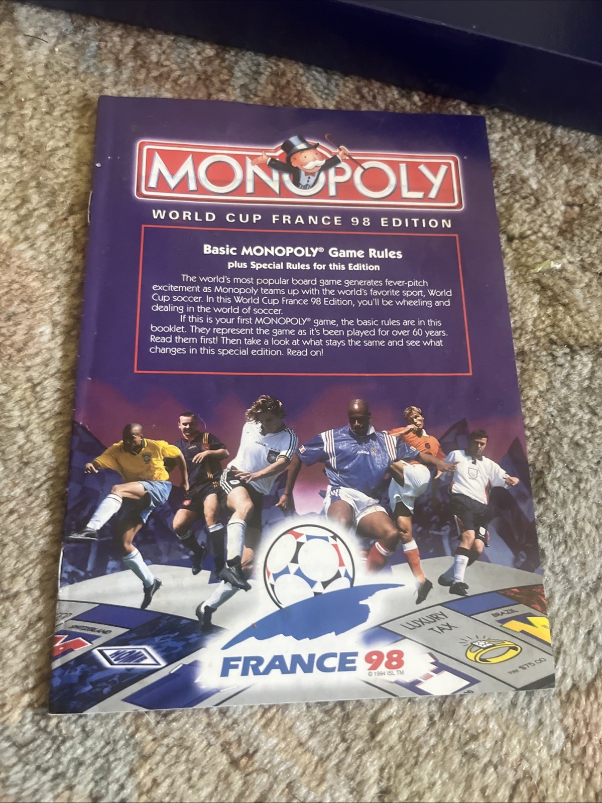 Monopoly FIFA World Cup France 98 Edition ISL Soccer Vtg 90s Board Game Complete