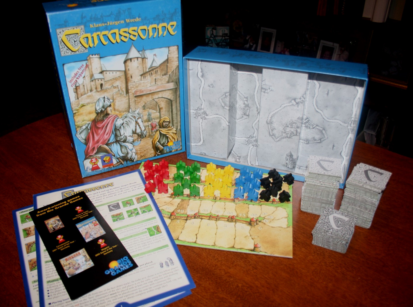 Carcassonne Board Game -Klaus-Jurgen Wrede -100% Complete -Rio Grande Games 2000
