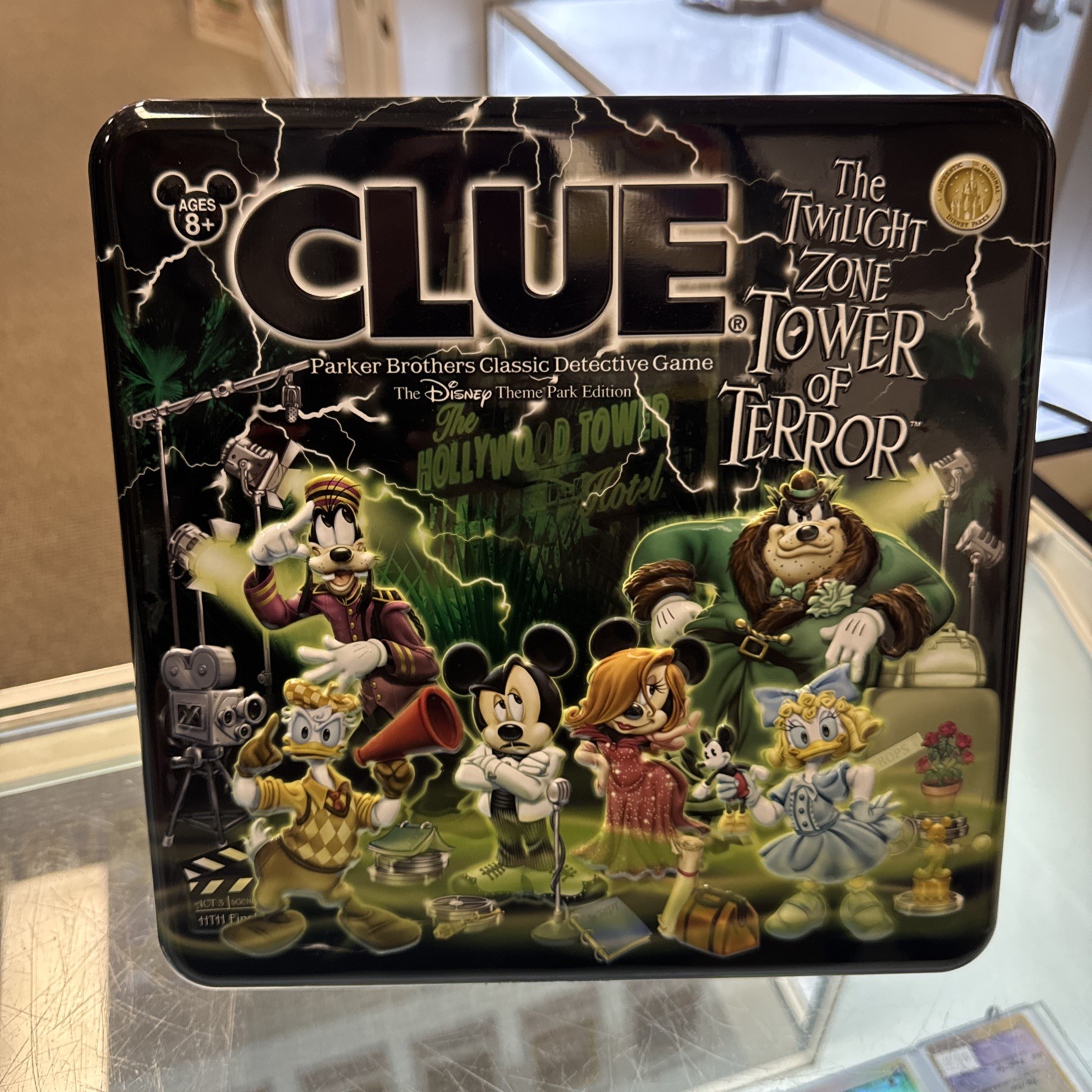 Clue The Twilight Zone Tower of Terror Detective Game Disney Theme Park Tin New