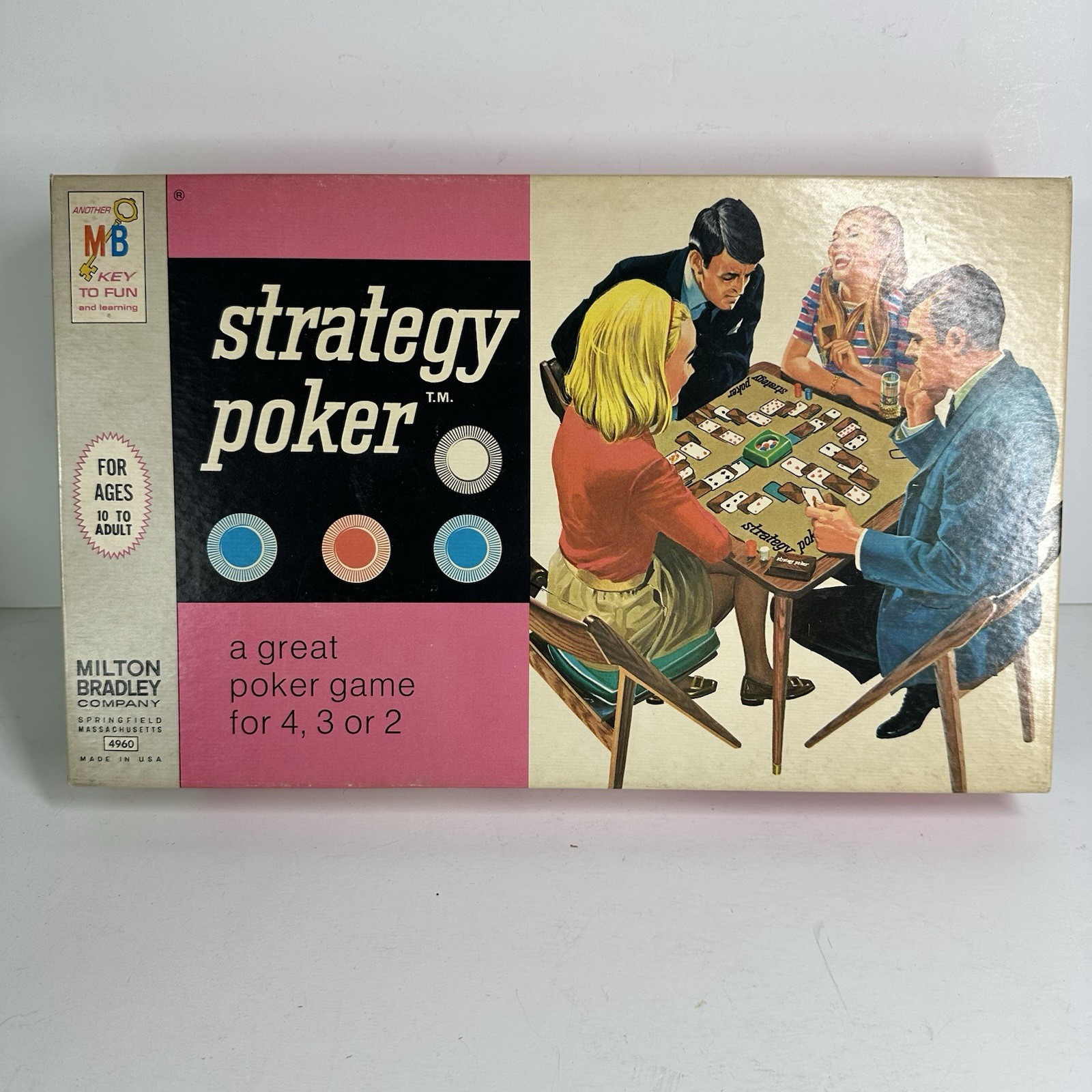 Vintage 1968 Strategy Poker by Milton Bradley #4960 Mint Condition And Complete