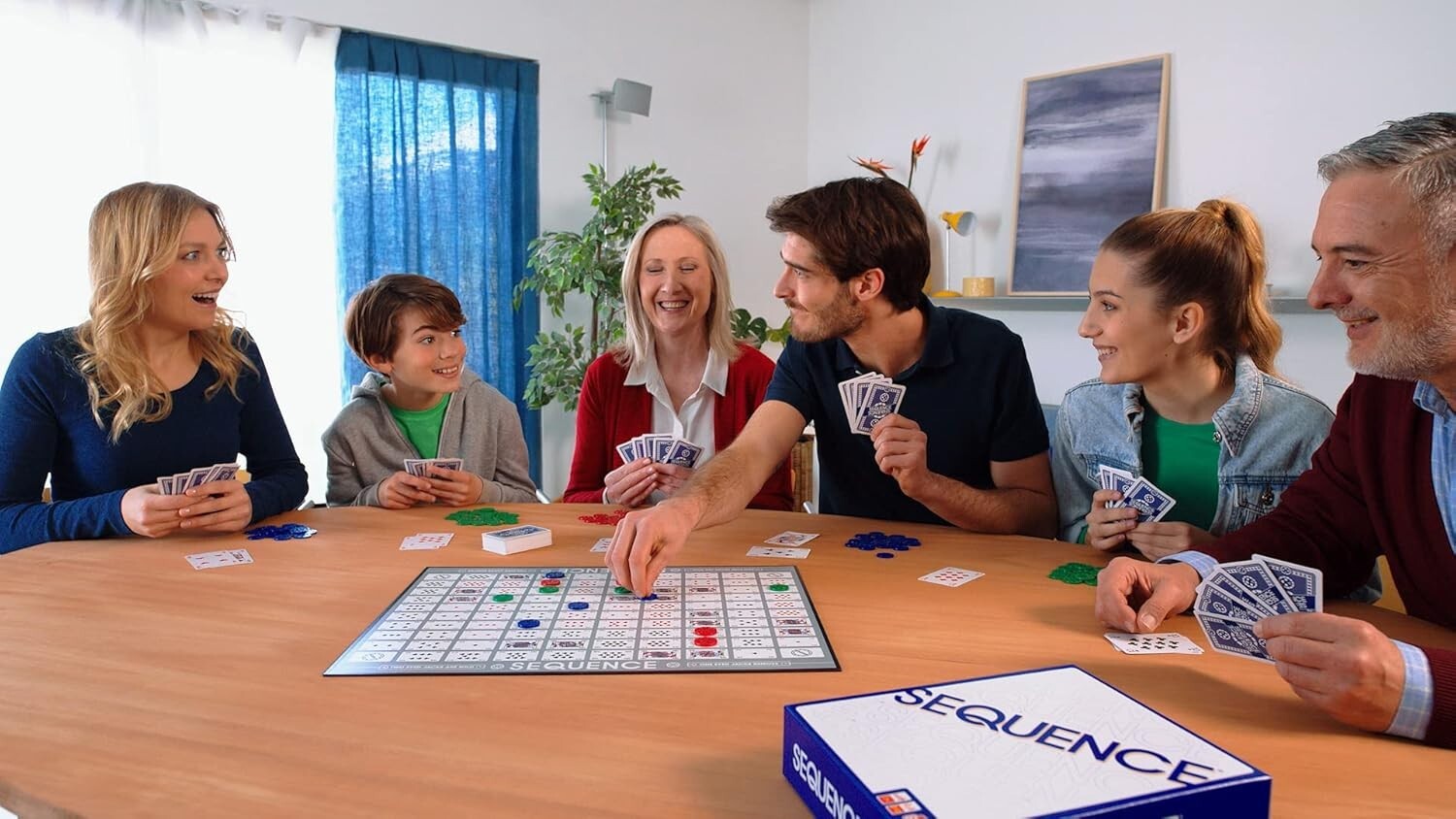 SEQUENCE DELUXE BOARD GAME Jax Folding Boards Family Team Play Cards Chips Dice