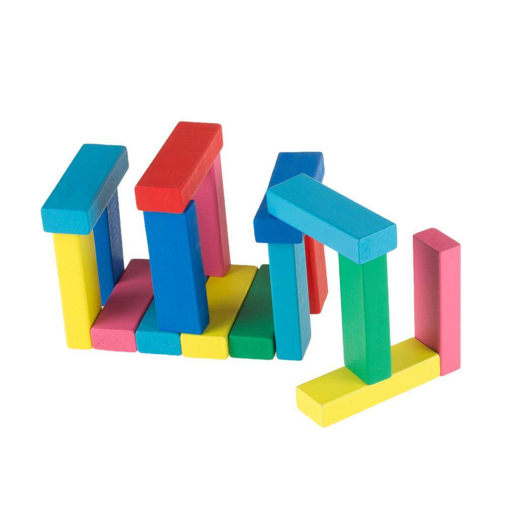 Classic Wooden Blocks Stacking Game with Colored Wood