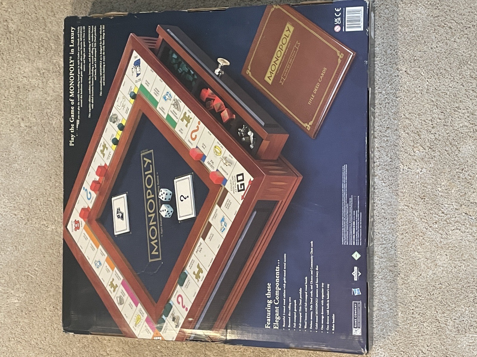NEW Monopoly Luxury Edition Large Deluxe Wooden Board Game