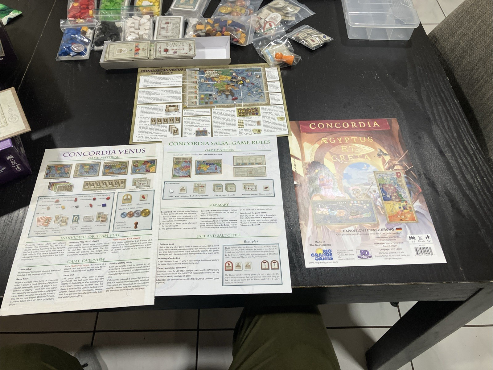 Concordia Venus Board Game With Salsa Expansion & Aegyptus et Creta maps.