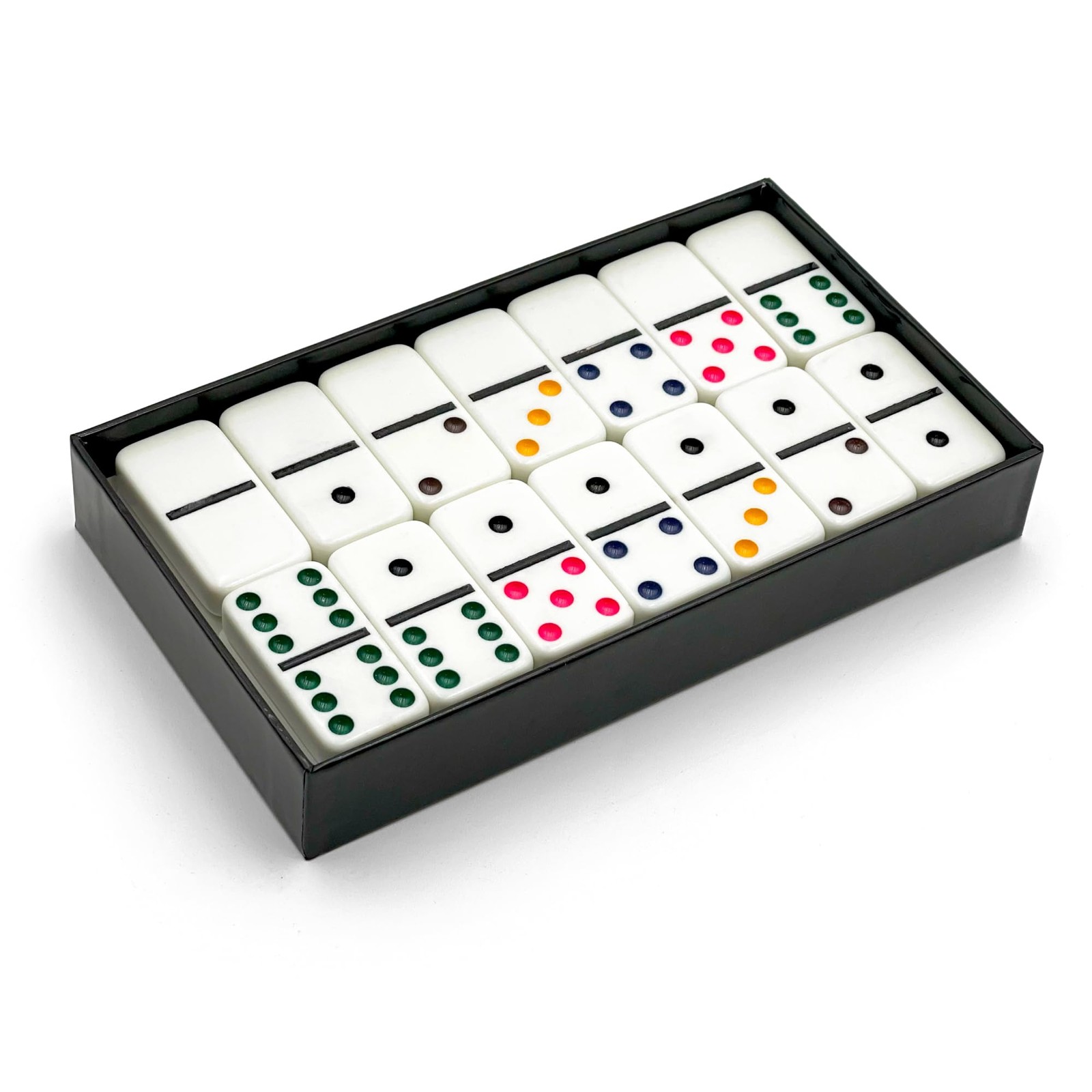 CHH 2322 Double 6 Jumbo Dominoes with Color 8.25 x 4.75 x 1.38 inches, White