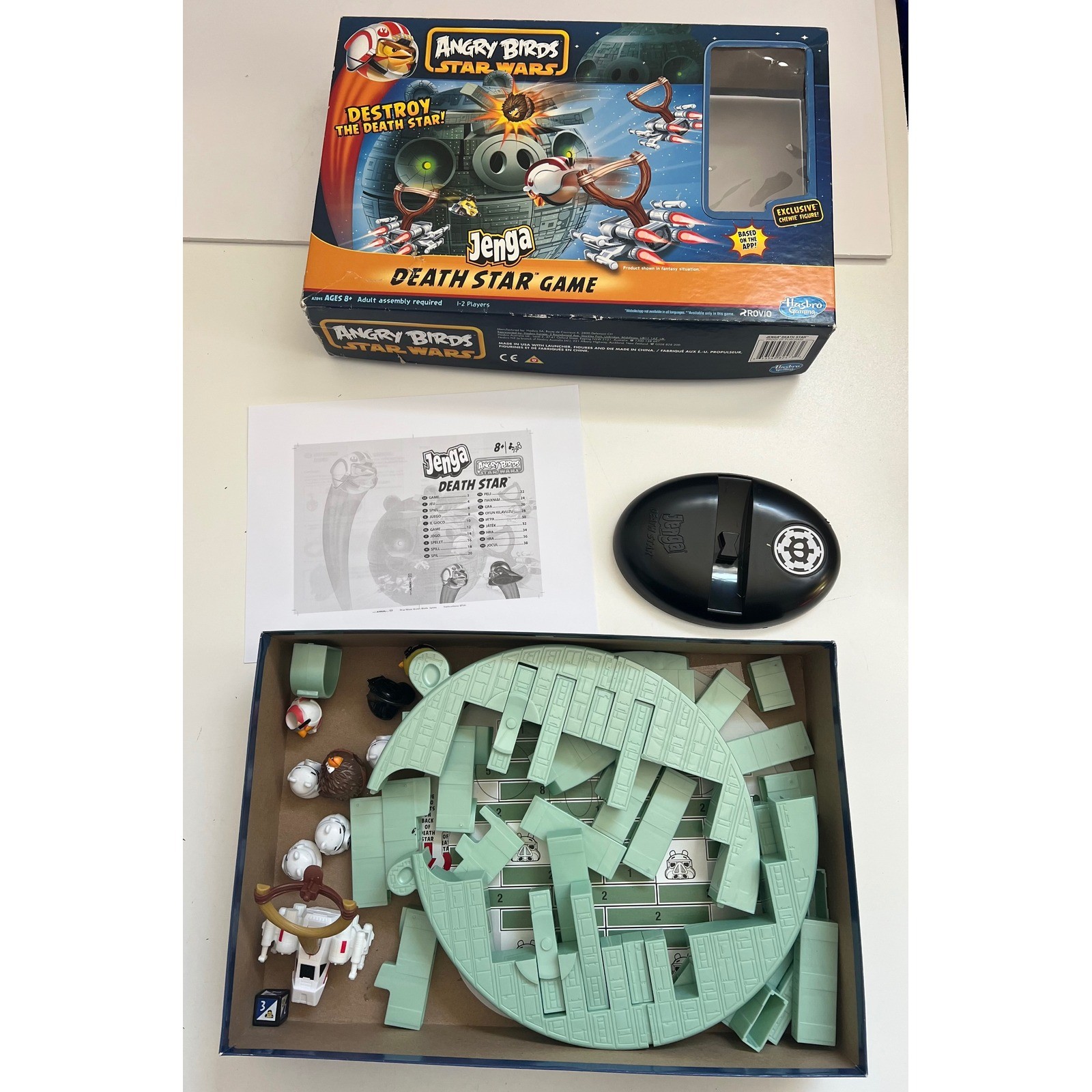 Hasbro Angry Birds Star Wars Jenga Death Star Game A2845 Exclusive Chewie Figure
