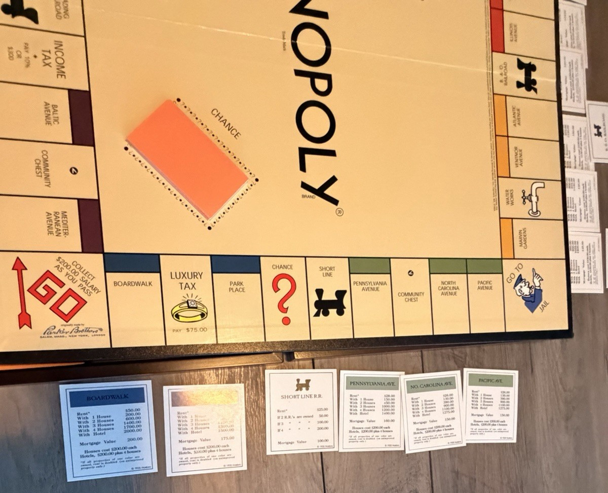 Monopoly Deluxe First Edition 1935 Reproduction 2005 Wooden Case Complete PB