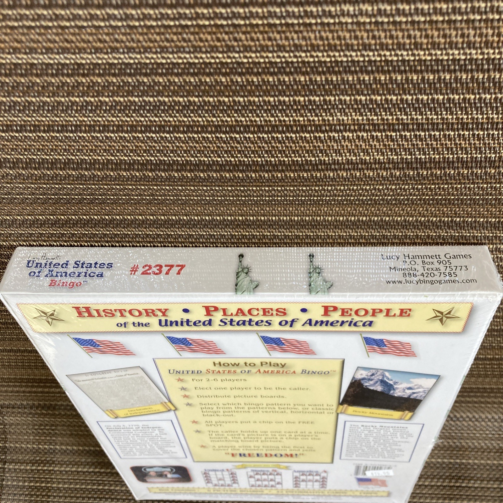 Lucy Hammett # 2377 United States of America Bingo New Sealed Game 2010 Made USA