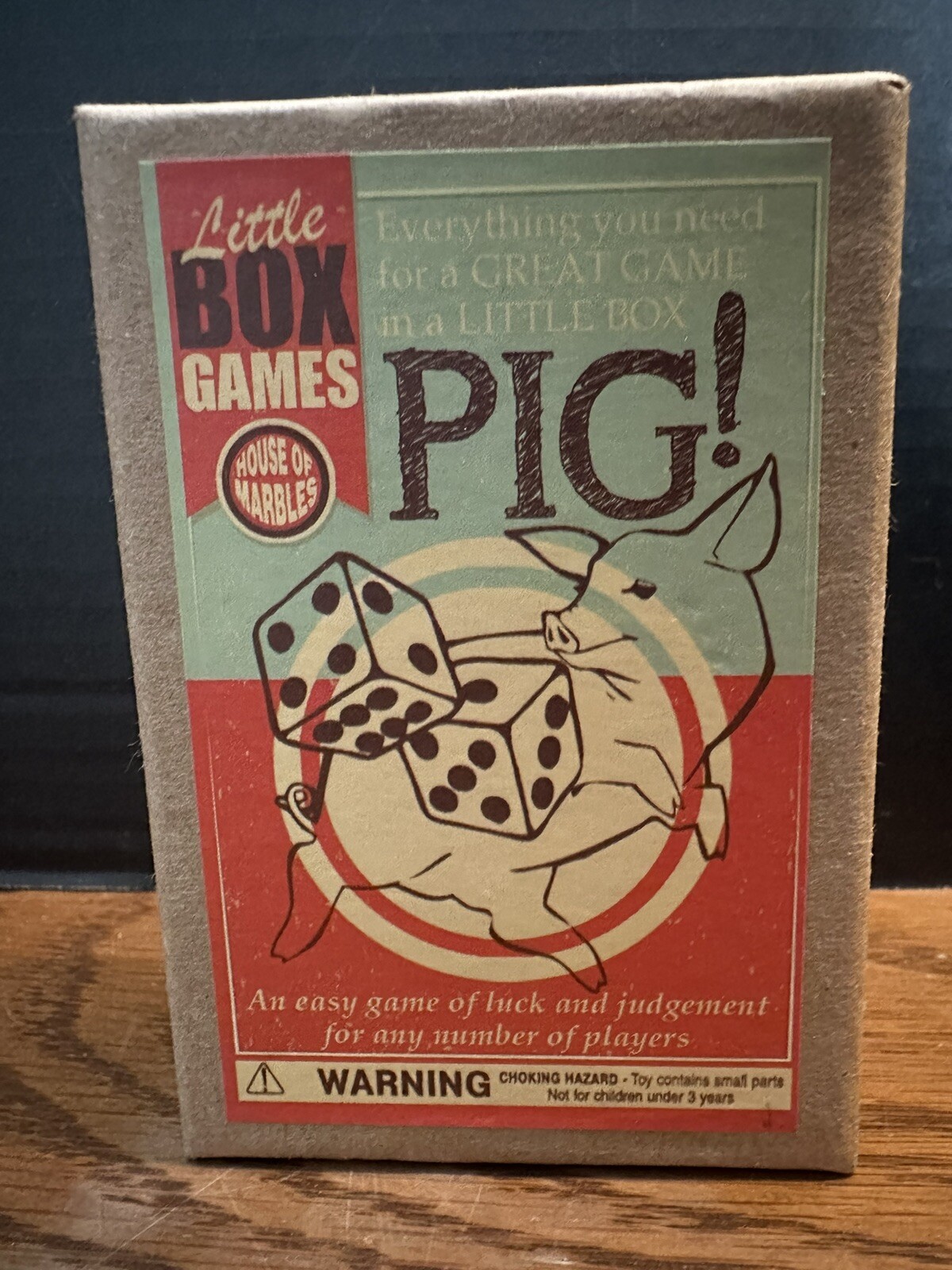 House Of Marbles – Little Box Game – PIG! Dice Game NEW SEALED! Pass The Pig
