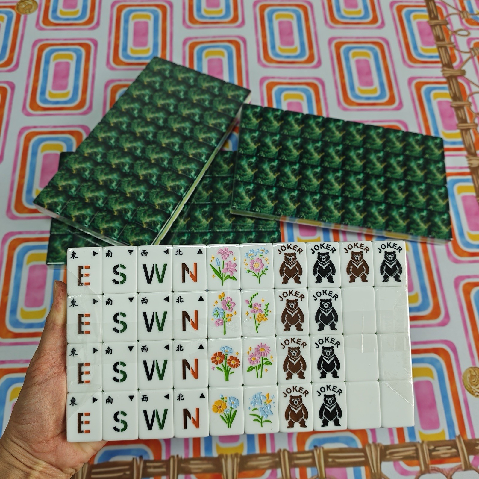 Forest Nature Pearls Mahjong Set Of Tiles American Mahjong Mahj Oh My Line Set