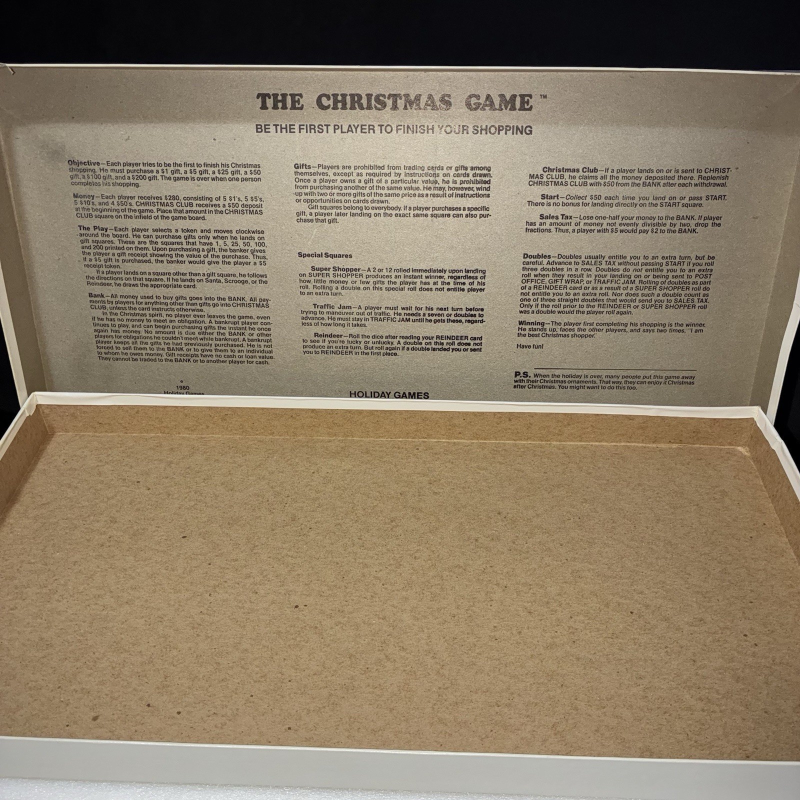 The Christmas Game Vintage Board Game Holiday Games 1980 Rare Good Condition