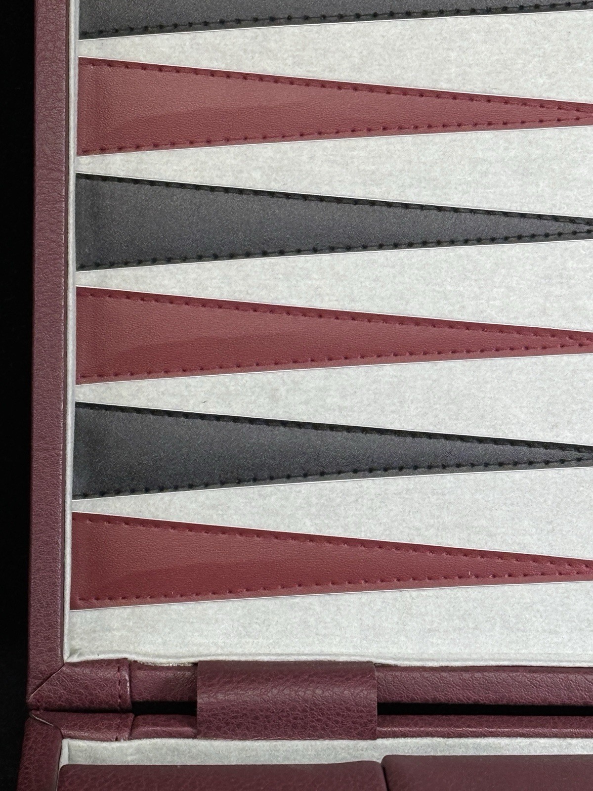 WE Games Burgundy/Black Leatherette Backgammon Set 10 X 15” Closed