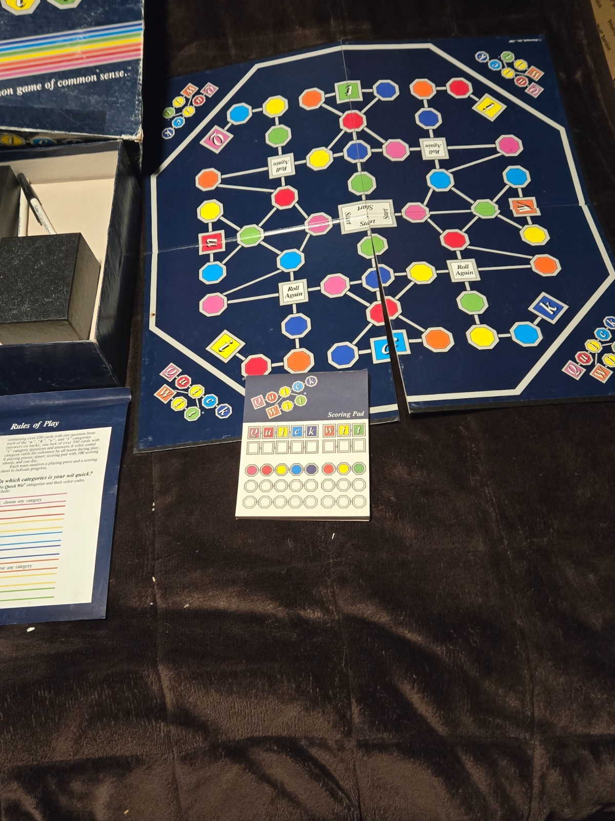 1987 Quick Wit Board Game Ages 10+ Great Team/Family Fun COMPLETE