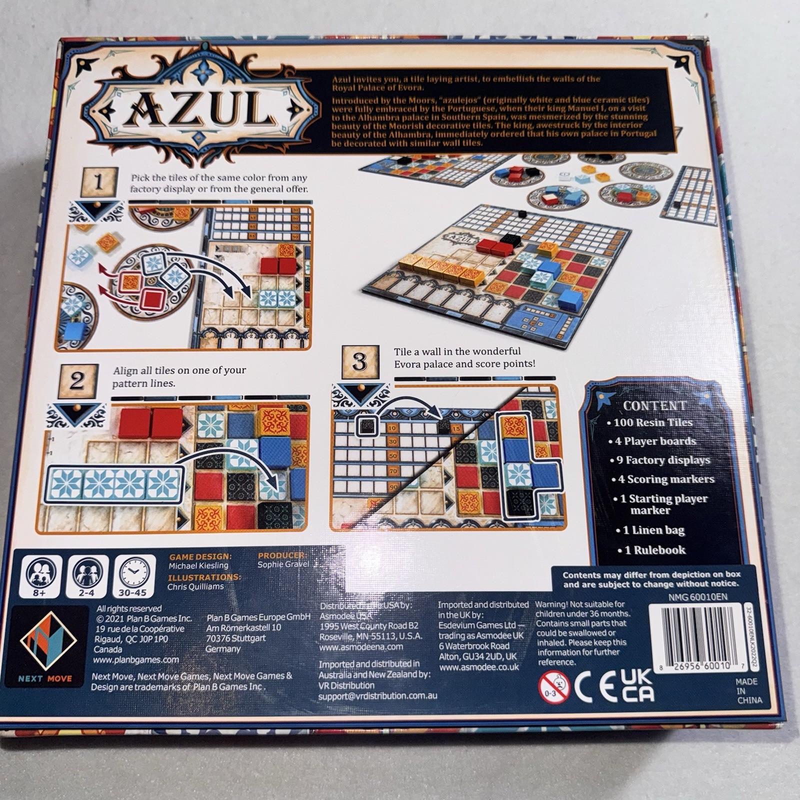 Azul Strategy Board Game 100% Complete 2021 Next Move 2-4 Players VG COND.