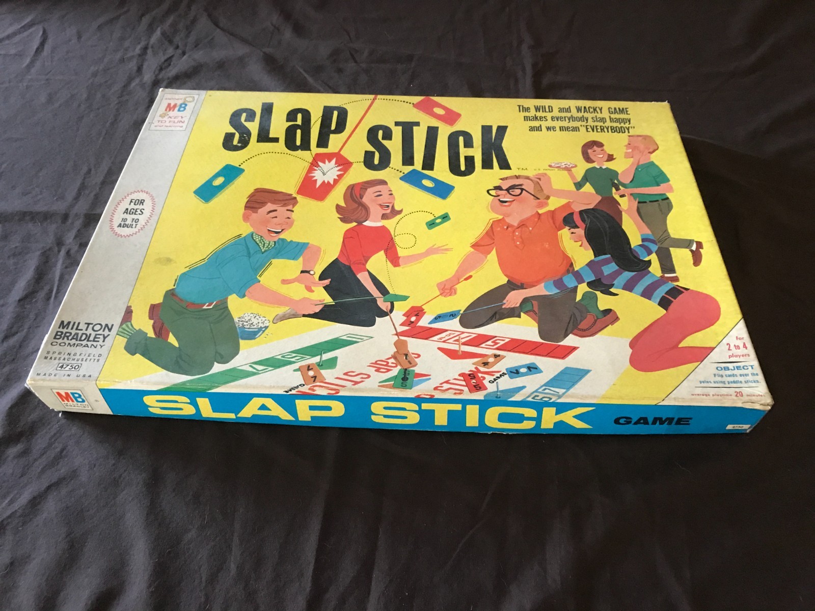 1966 Slap-Stick Board Game By MB -Large Vinyl Mat- Complete – Good Condition!!
