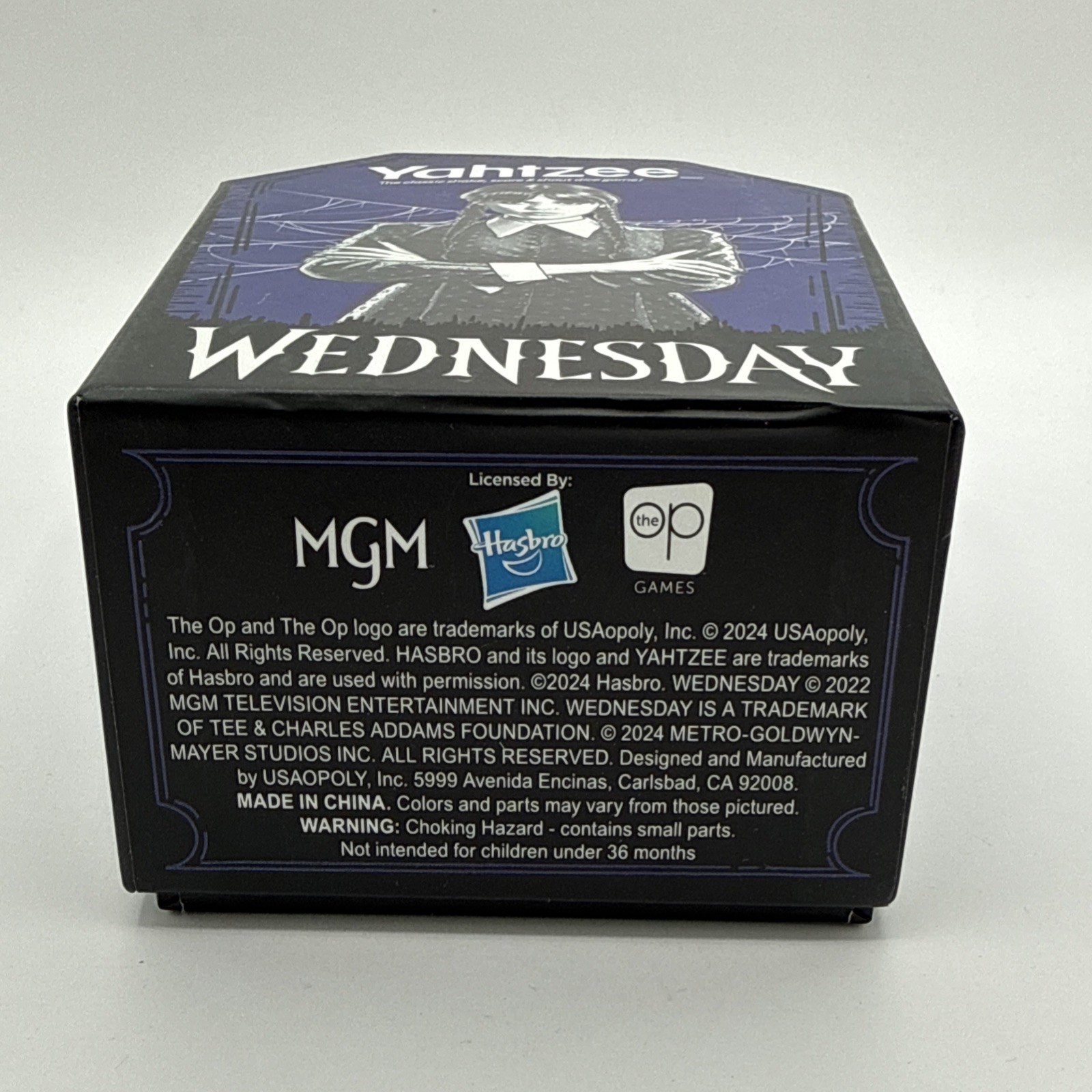 Yahtzee: Wednesday – 5 Custom Wednesday Dice Collectors Edition Wednesday Addams