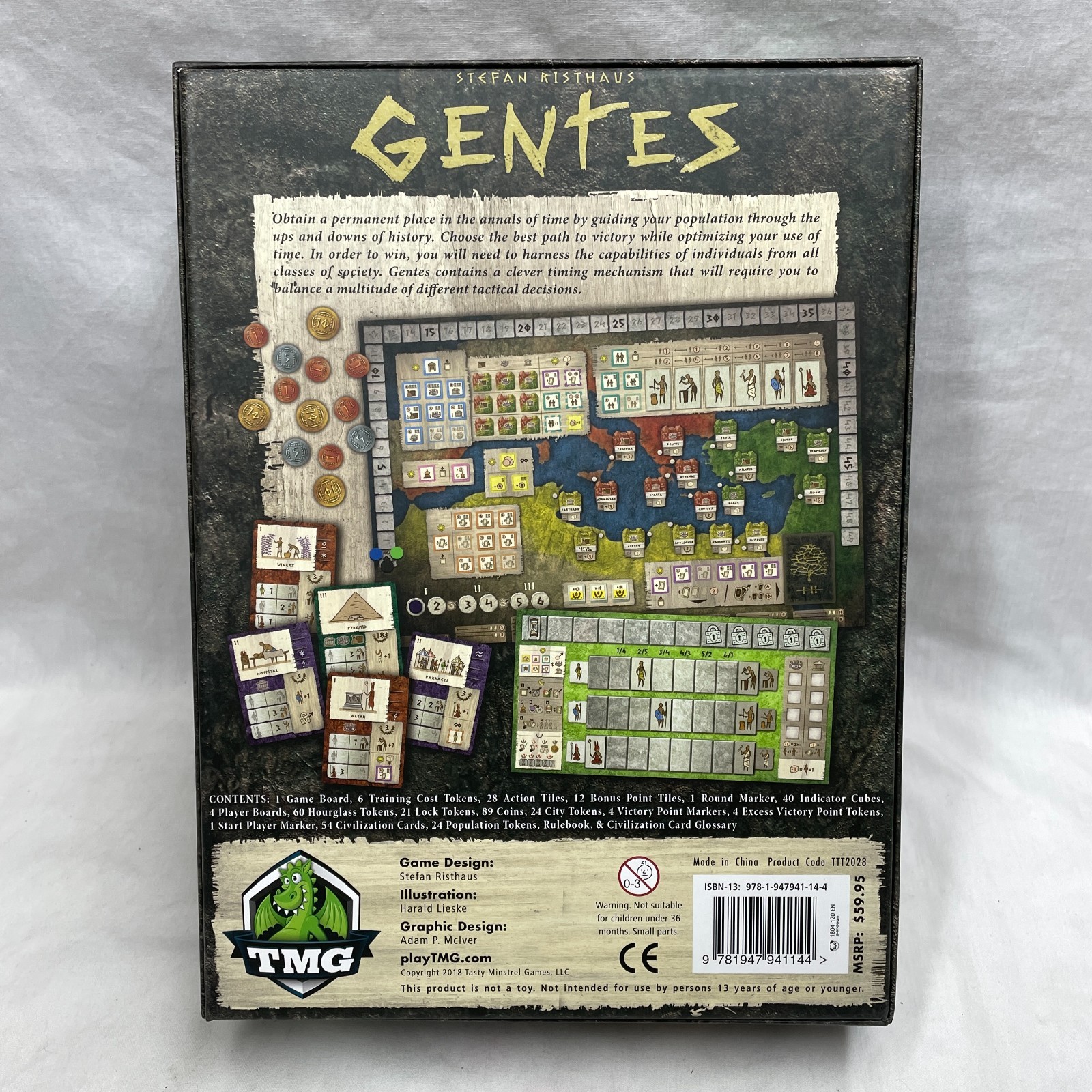 Gentes Board Game Tasty Minstrel Games English Only Edition 2018 EX/EX