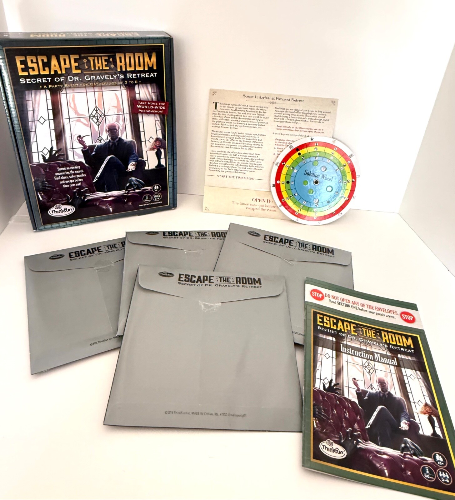 Think Fun, Escape the Room, Secret of Dr. Gravely’s Retreat, open box